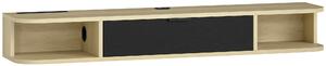 HOMCOM Mobile TV sospeso 120 cm, mobile TV per televisori fino a 127 cm, cassetto ribaltabile 2 ripiani 120x24x16cm nero | Aosom Italy