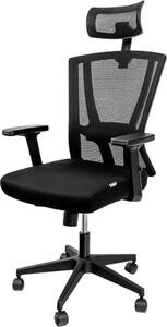 Poltrona ergonomica Sedia da ufficio girevole Furvero Zenith BM/A2D/L2D/H2D con braccioli integrati e poggiatesta regolabile, supporto lombare, colore nero