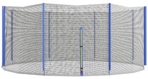 Rete di Protezione per Trampolini a 8 Pali con Ingresso con Cerniera Ø366x180 cm in PE Nero e Blu