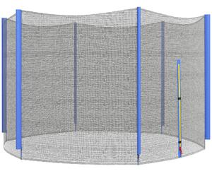 Rete di Protezione per Trampolini a 6 Pali con Ingresso con Cerniera Ø305x180 cm in PE Nero e Blu