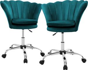 ML-Design set di 2 sedie da ufficio Sedia da scrivania girevole a 360° con schienale, sedia a guscio imbottita, 5 rotelle