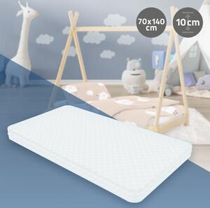 Materasso per bambini ML-Design 70x140x10 cm, per le sostanze nocive, Oeko-Tex 100, materasso per bambini con cerniera e rivestimento lavabile