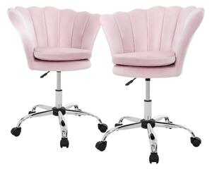 ML-Design set di 2 sedie da ufficio Sedia da scrivania girevole a 360° con schienale, sedia a guscio imbottita, 5 rotelle