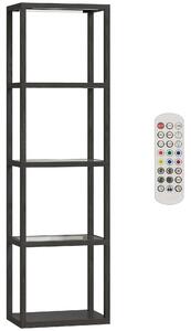 HOMCOM Lampada LED RGB 4 livelli con Ripiani in Vetro, Telecomando e Sincronizzazione Musica — Nero | Aosom Italy