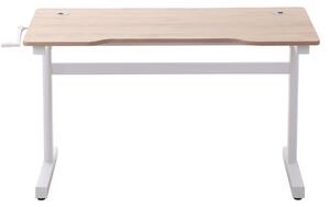 Scrivania Regolabile in Altezza con Regolazione Manuale a Manovella 120x60x72-117 cm Bianco