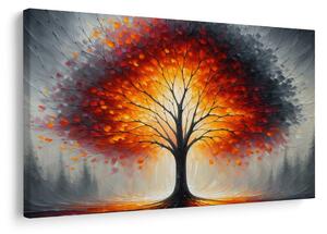 Quadro su tela – Albero della vita splendente in paesaggio autunnale