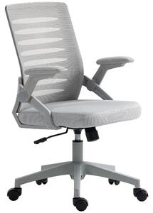Sedia da Ufficio Ergonomica con Altezza Regolabile e Braccioli Sollevabili Grigio