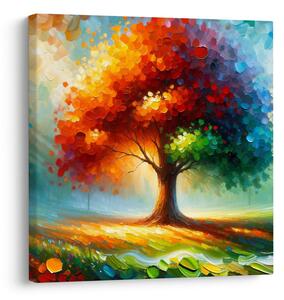 Quadro su tela – Albero della vita colorato nel prato