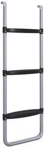 Scaletta per Trampolino Elastico Regolabile a 3 o 2 Scalini 97x32 cm in Acciaio Argento