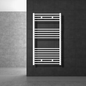 LuxeBath radiatore da bagno 750 x 1200 mm bianco diritto con attacco laterale - radiatore di design scaldasalviette asciugacapelli, senza elemento riscaldante
