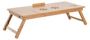 Tavolino da Letto per PC Pieghevole e Inclinabile con Cassetto 72x35x22-30 Colore Legno