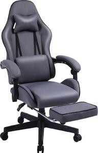 VDD - Sedia da gioco con poggiapiedi - braccioli imbottiti - regolabile in altezza - cuscino massaggiante - grigio