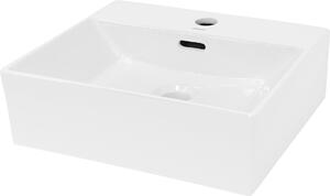 LuxeBath Lavabo Lavabo da appoggio Square, 41,5x36x13 cm, bianco, Vetroceramica