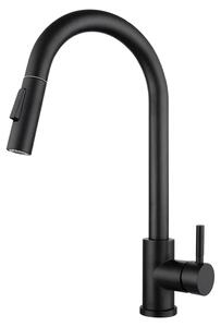 Miscelatore da cucina – Miscelatore estraibile per lavello – Acciaio inossidabile 304 – 2 tipi di getto – Rotazione a 360° – Nero