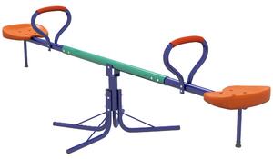 Altalena a Bilico per Bambini 3-8 Anni con Rotazione a 360° 192x60x60 cm in Acciaio e PP Multicolore