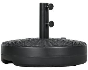 Base per Ombrellone da Giardino 3 m con Maniglie Incorporate Ø51x36 cm in HDPE e Acciaio Nero