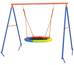 Altalena da Giardino a Nido per 1-2 Bambini Rinforzato 196x172x180 cm in Metallo Multicolore