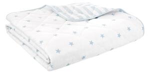 Copriletto per bambini bianco e blu in cotone con rivestimento trapuntato 135x190 cm Mini Star & Stripes – Bianca