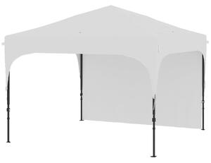 Gazebo da Giardino ad Altezza Regolabile su 3 Livelli 3x3m in Poliestere e Acciaio Bianco