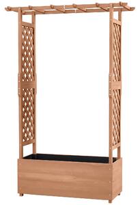 Fioriera con Grigliato con Fori di Drenaggio e Tettuccio 112x41x180 cm in Legno di Abete Marrone