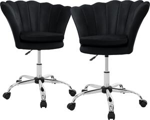 ML-Design set di 2 sedie da ufficio Sedia da scrivania girevole a 360° con schienale, sedia a guscio imbottita, 5 rotelle