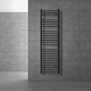 LuxeBath radiatore bagno Sahara, 400x1500 mm, antracite, curvo con attacco laterale, senza elemento riscaldante
