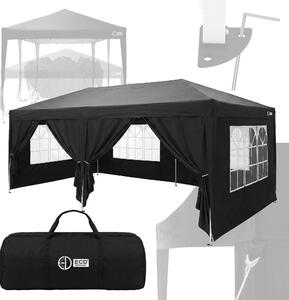 Padiglione ECD Germany, 3x6 metri, nero, impermeabile, stabile, resistente alle intemperie invernali. Padiglione pieghevole pop-up, padiglione da giardino, tenda da giardino pieghevole, tenda per feste all'aperto