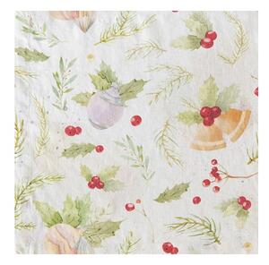 Tovaglia di lino natalizia Merry, 140 x 300 cm Christmas Print - Linen Tales