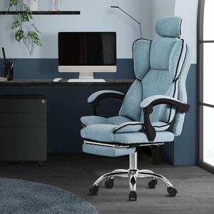 ML-Design sedia da ufficio ergonomica blu, sedia da gioco con schienale alto, sedia girevole con poggiapiedi, cuscino e poggiatesta
