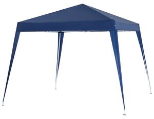 Gazebo Pieghevole da Giardino con Struttura Antivento 2,4x2,4m in Acciaio e Corde Blu