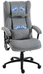 Sedia da ufficio ergonomica HOMCOM con funzione massaggio e oscillazione, supporto lombare, grigia