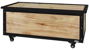 Panca Contenitore da 121L con 4 Rotelle e Maniglie 100x50x43 cm in Legno e Acciaio Colore Legno