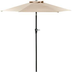 Ombrellone da Giardino Inclinabile con Apertura a Manovella e 6 Stecche 2,3x2m Cachi