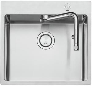 Set lavello da incasso Naber con miscelatore Corno Turno 50 larghezza mobile 50 cm acciaio inox 1041002