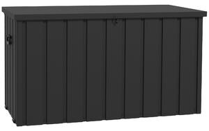 Panca Contenitore da 450L con 2 Rotelle e Maniglie 125,5x61,5x70 cm in Acciaio e PP Grigio Scuro