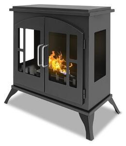 Iside - Camino a bioetanolo da terra freestanding, biocamino da pavimento stile vintage, 54x30xH55 cm