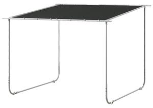 Pergola Gazebo con Rotelle Copertura Anti-UV 3x3m Telaio in Acciaio Grigio