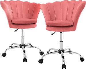 ML-Design set di 2 sedie da ufficio Sedia da scrivania girevole a 360° con schienale, sedia a guscio imbottita, 5 rotelle