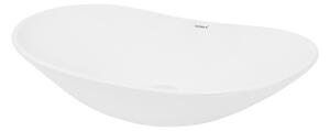 LuxeBath lavabo Lavabo da appoggio ovale, 64x36,5x13 cm, bianco, Vetroceramica