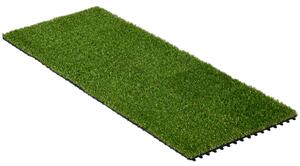 Set 10 Piastrelle Prato Artificiale per Giardino 30x30 cm Erba Sintetica Verde