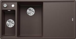 BLANCO AXIA III 6 S, SILGRANIT® PuraDur®, caffè, lavabo a sinistra, con tagliere in legno