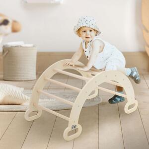 Joyz arco da arrampicata per bambini, natura, arco a dondolo in legno, da 2 anni, arco da arrampicata a triangolo secondo Pikler & giocattoli Montessori