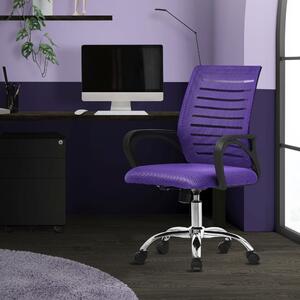 Sedia da ufficio ergonomica ML-Design, viola, girevole a 360° con rotelle