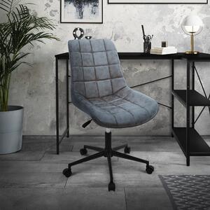 Sedia da ufficio ML-Design color antracite in ecopelle, struttura in metallo, imbottita, con schienale regolabile in altezza, girevole a 360°, ergonomica, ideale per l'home office
