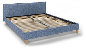 Letto matrimoniale imbottito blu con griglia 180x200 cm Tina - Ropez