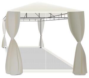 Beusi - gazebo da giardino 3x2 mt in ferro con telo di copertura in poliestere, 4 tende laterali e 4 zanzariere con cerniere e lacci