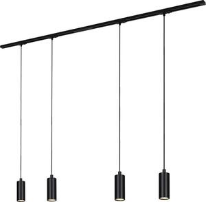 Sistema a binario Briloner Rail, set completo, 4x LED a sospensione, dimmerabili, alimentazione, nero, 1,5 m