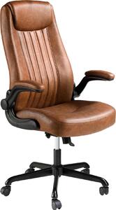 Sedia da ufficio girevole in Pelle finta marrone 4223