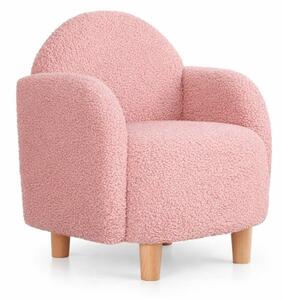 Poltrona per bambini rosa in tessuto bouclé Moylo - Artie