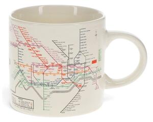 Tazza in ceramica beige da 350 ml Heritage Tube Map - Rex London